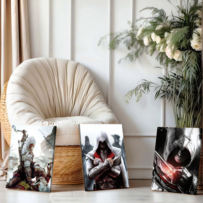 Ensemble de 3 affiches d'art mural encadrées, Assassin's Creed
