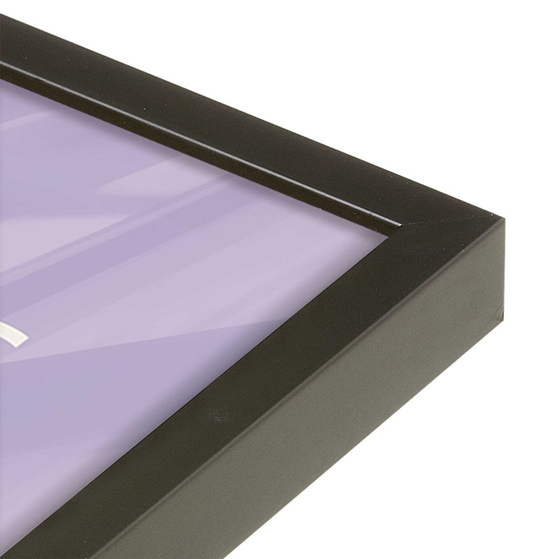 Mauve Bauhaus Flow II, Reproduction encadrée sans passe-partout, Noir satiné, H 25 po x l 19 po