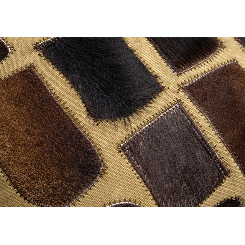 Coussins décoratifs en cuir de vache Canvello, H 16 po x l 24 po, Rectangulaire