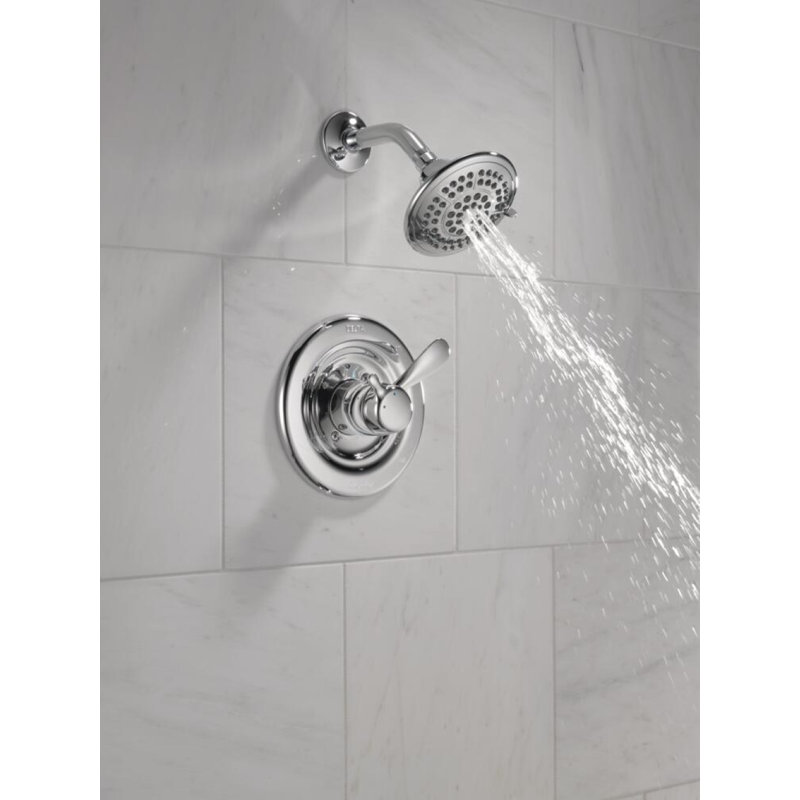 Classic Volume Control Shower Faucet with Lever Handle and H2okinetic Technology, Chrome