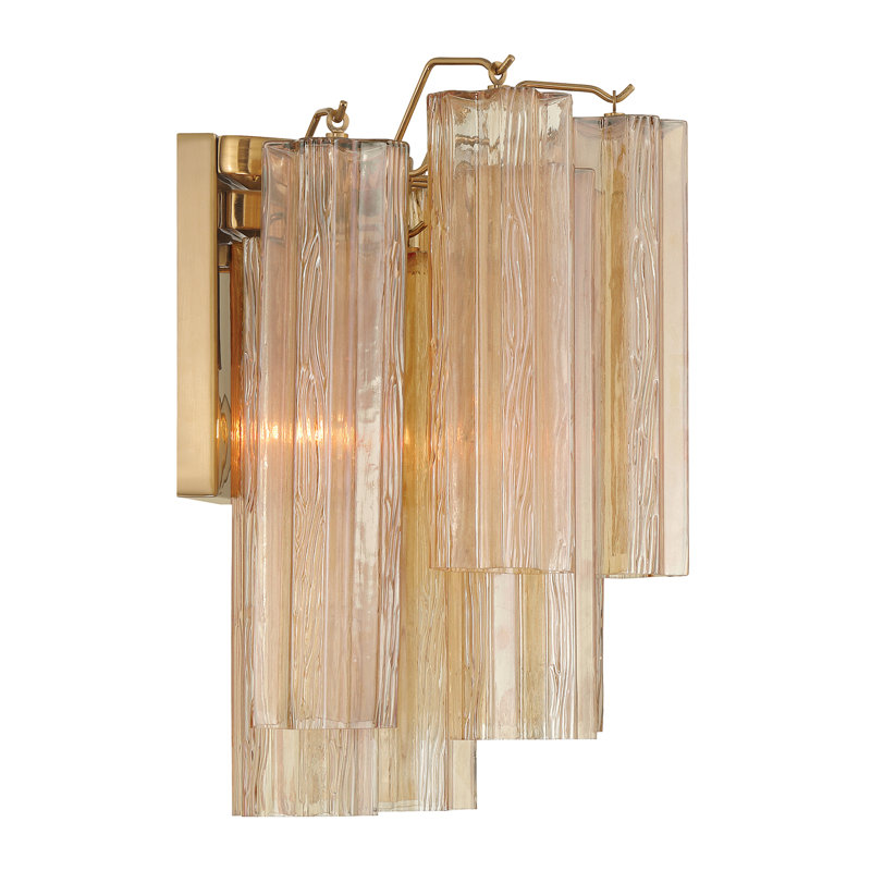Hardman 2 Light Aged Brass Sconce, Gold, Gold
