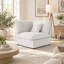 Chaise d'angle rembourrée en lin avec revêtement-413573545