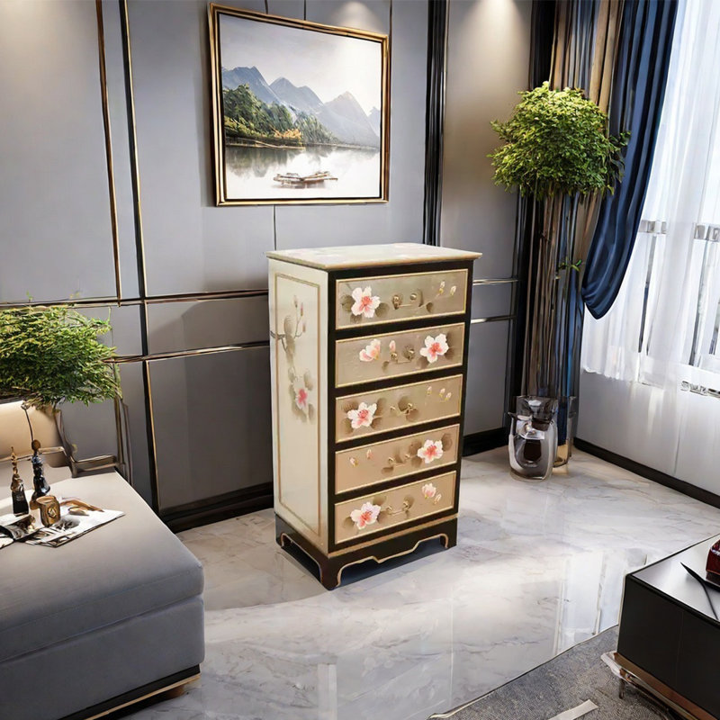 Hand-Painted Classic Wood Drawer Accent Chest