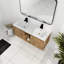 Meuble-lavabo de salle de bain avec double lavabo mural 48 po - Structure fiable Porte à fermeture douce caractéristique à la mode Image extérieure robuste