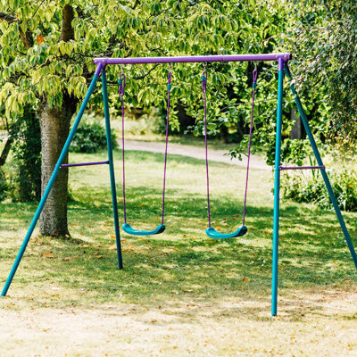 Plum Swing Set with 2 Swing(s) , Slide(s)
