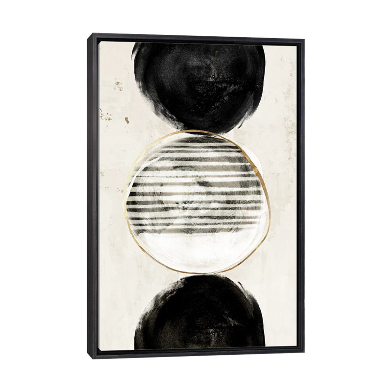 «Balance and Harmony» par Eva Watts - impression d'art graphique, H 40 po x l 26 po x P 1,5 po, Toile avec cadre noir patiné
