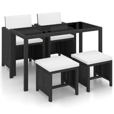 Ensemble repas 5 pièces pour patio avec coussins