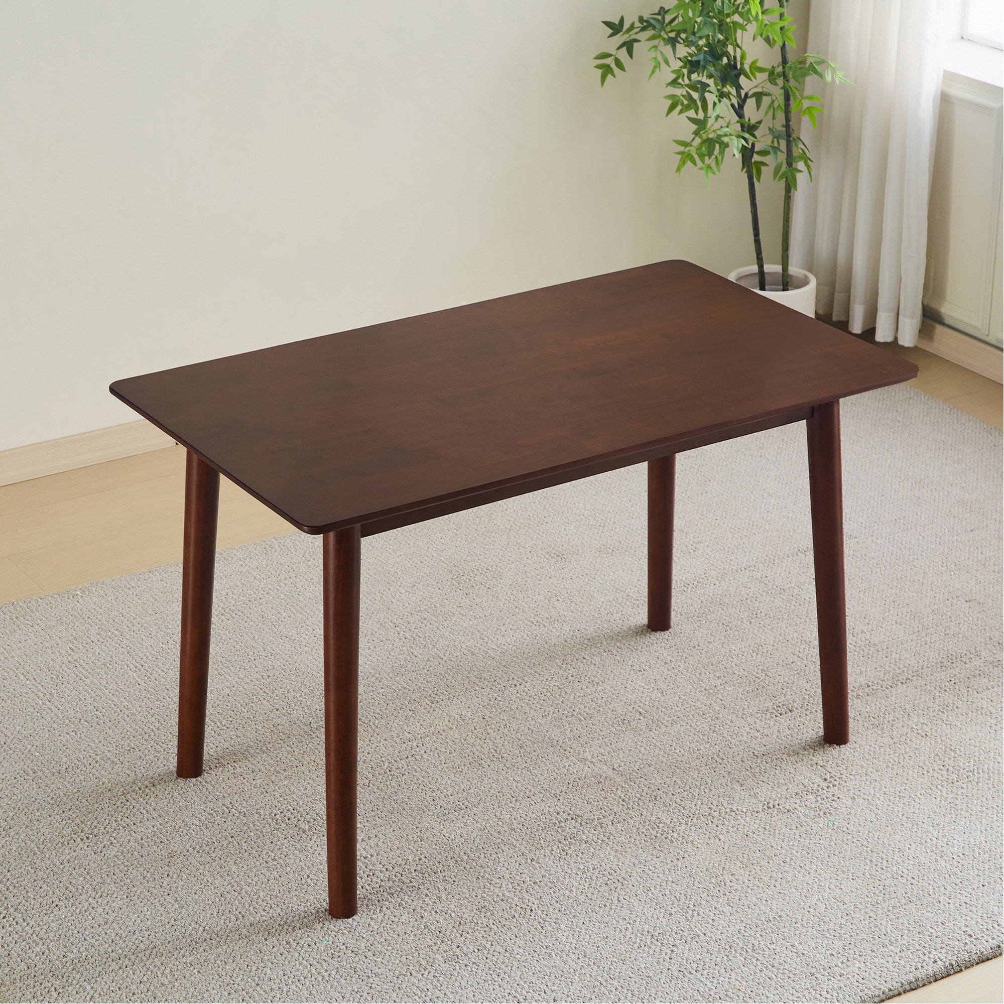 George Oliver 47-Inch Dining Table Black Solid Wood Kitchen Table ...