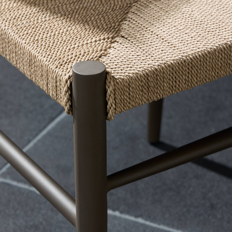 Lomas Outdoor Metal Dining Chair-Bronze