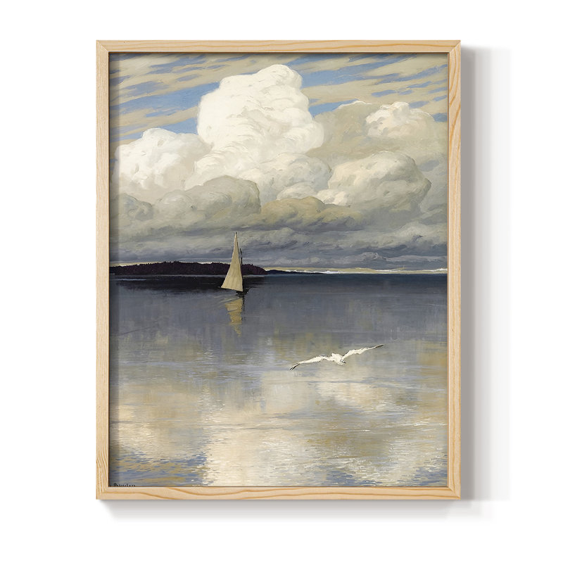 Impression encadrée rétro vintage nautique XXII - bois massif, H 15 po x l 12 po, Naturel
