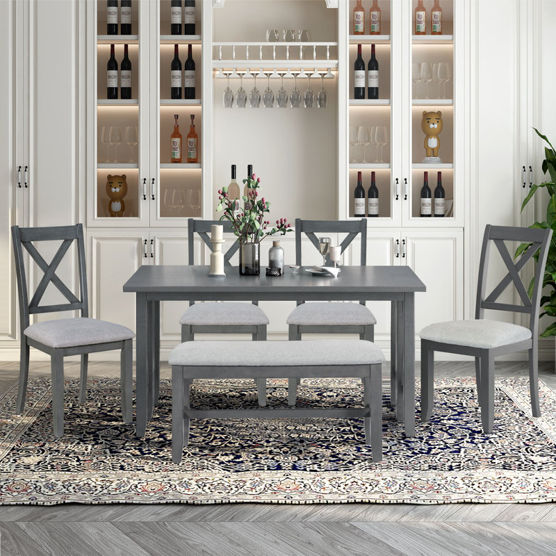 Ensemble repas pour 6 personnes, gris, gris
