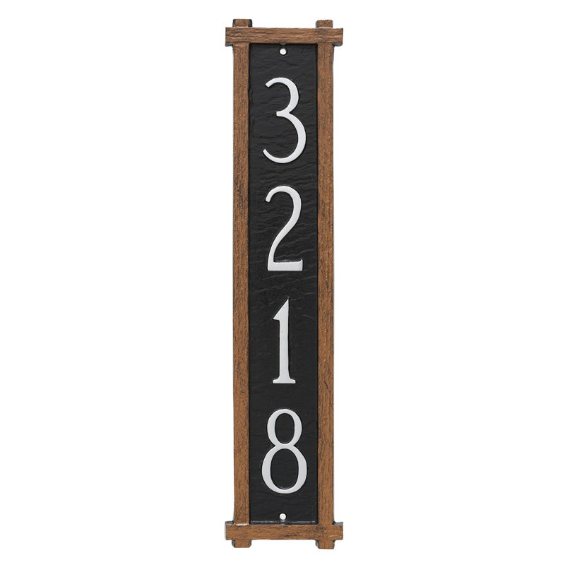 4-Line Wall Address Plaque, Black/Copper