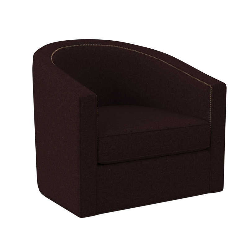 Fauteuil demi-tonneau de 34 po Ambre, Acajou Margaret, Laiton poli - petite