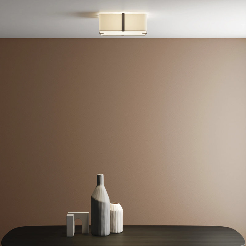 Ceiling Base LED Flush Mount, 5.12" H x 19.69" W x 19.69" D, White
