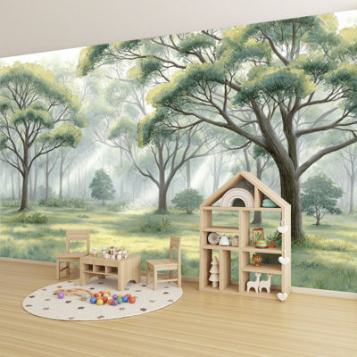 Papier peint adhésif auto-adhésif 100% H eucalyptus botanique H 100 po x l 144 po Peel and Stick