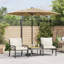 Parasol de jardin Arlmont & Co. avec mât en acier brun-1586082701