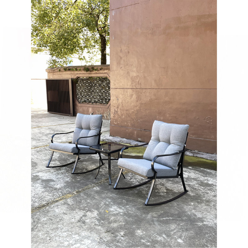 Chaise berçante et théière gris moyen, Gris moyen