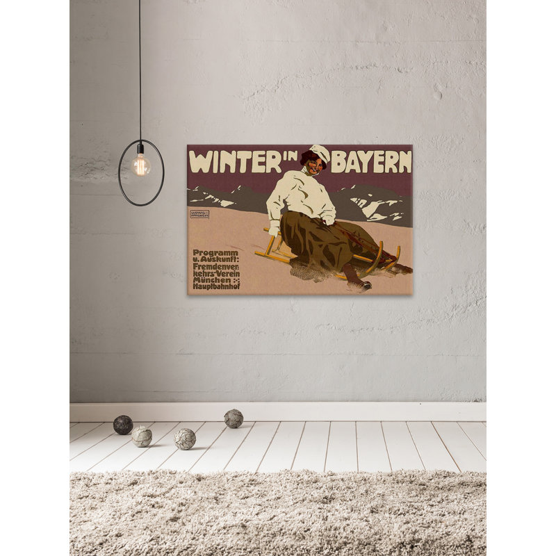 Winter in Bayern - Reproduction de publicité sur toile tendue, H 24 po x l 36 po x 1,5 po