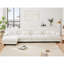 Canapé modulaire Free Combination, canapé en L pour le salon, canapé 4 places avec repose-pieds convertible, blanc chenille, canapé modulaire