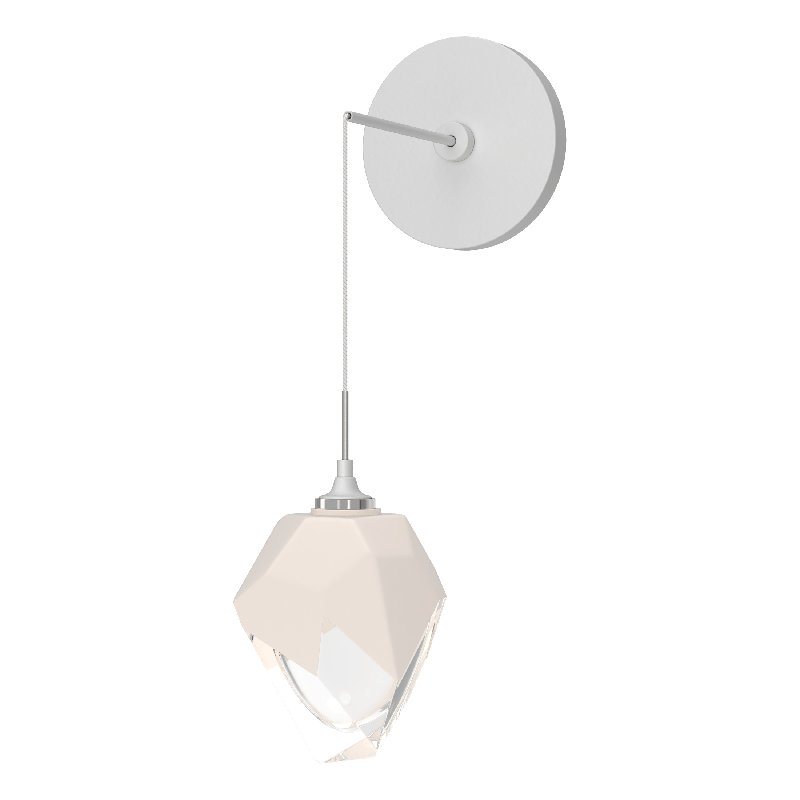 Applique murale en acier Chrysalis, Blanc, Blanc, H 8,8 po x l 5,5 po x P 9,2 po