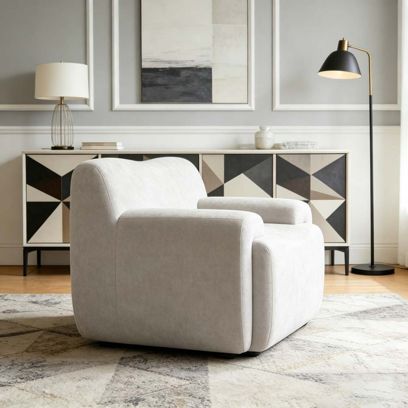 Chaise d'appoint moderne rembourrée, Beige