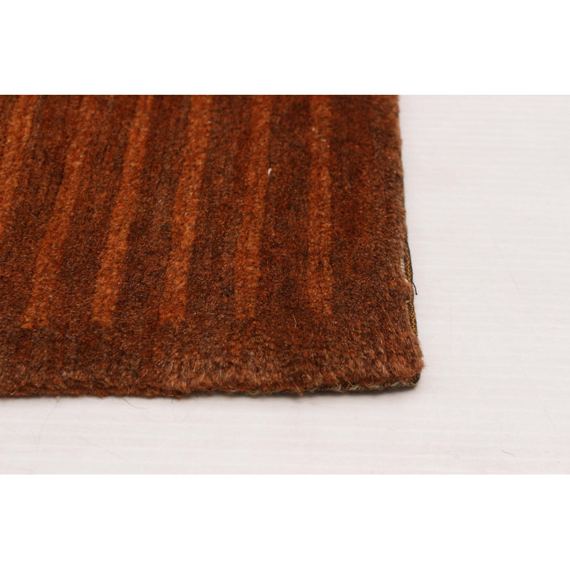 Tapis orange noué à la main unique 11 pi 6 po x 11 pi 4 po One of Kind