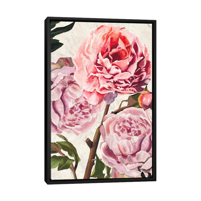 Colossal floral, impression sur toile tendue, Toile avec cadre noir, Pas de tapis, H 26 po x l 18 po x P 1,5 po