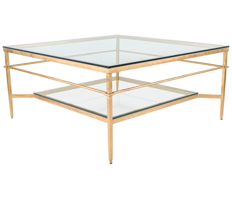 Vera Glass Coffee Table, Gold