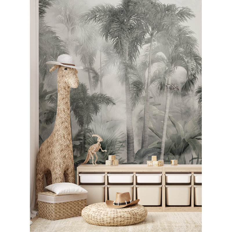 Misty Jungle Forest Wall Mural, 2' L x 96" W