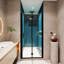 Porte de douche pivotante universelle à réglage de 1 3/8 po avec verre trempé de 1/4 po-102465284
