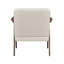 Chaise d'appoint moderne en tissu beige avec structure en bois d'hévéa massif - Meubles de salon contemporains rembourrés