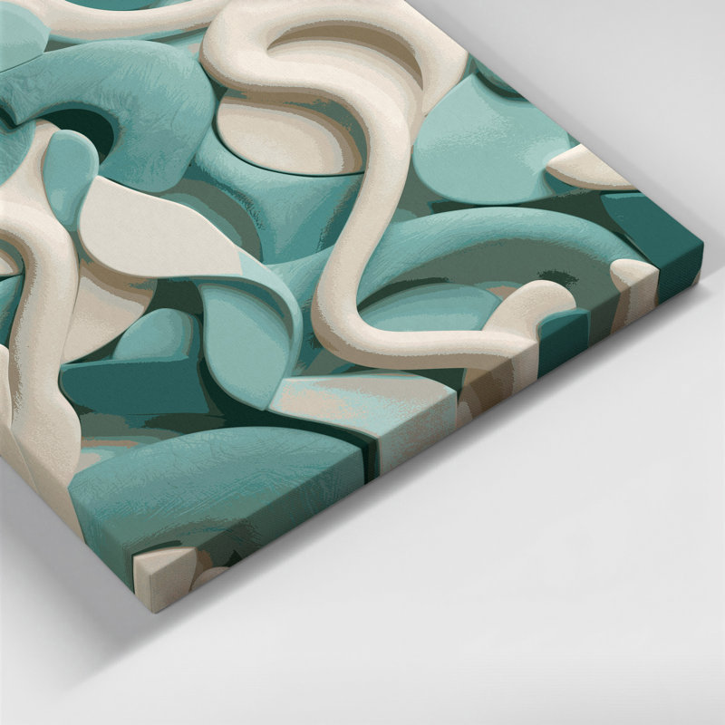 «Abstract Shapes» 12, art mural sur toile brune, H 16 po x l 20 po