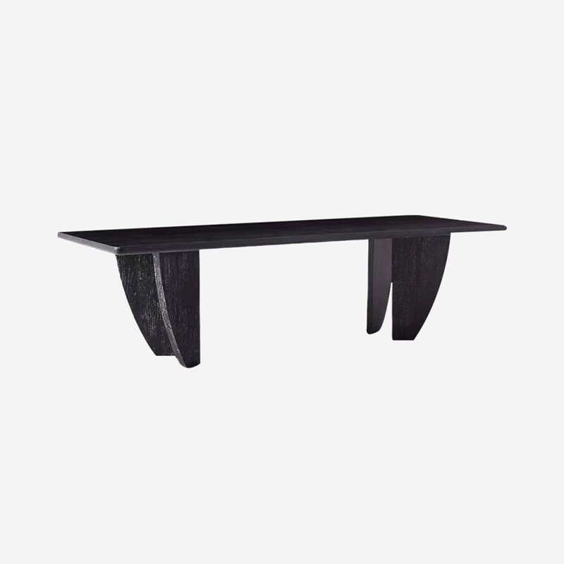 Bureau rectangulaire en bois massif noir, H 29,53 po x l 55,12 po x P 27,56 po