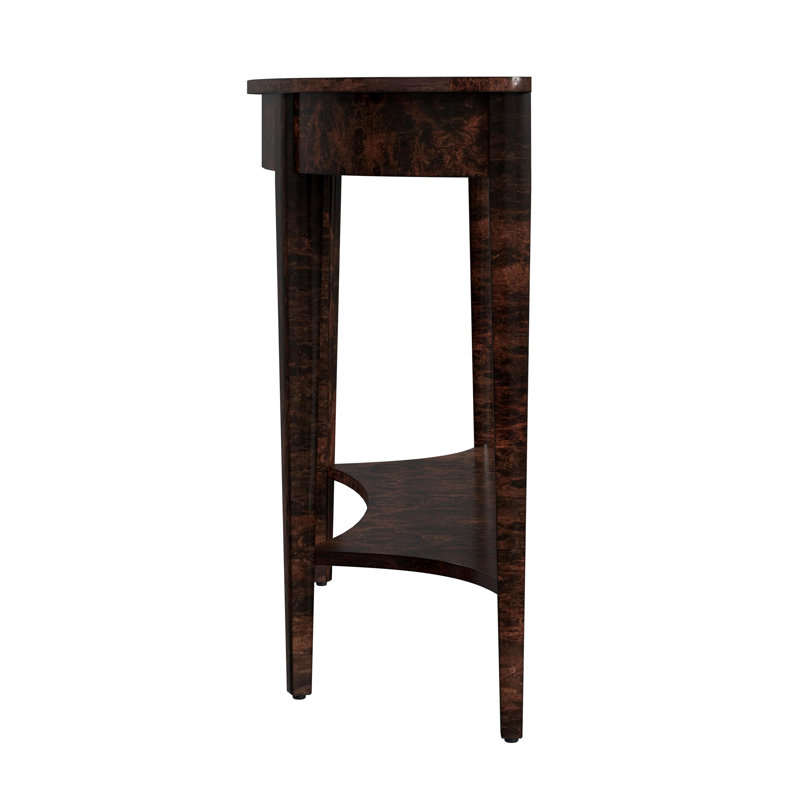 Astor 54"W Demilune Console Table, Dark Burl