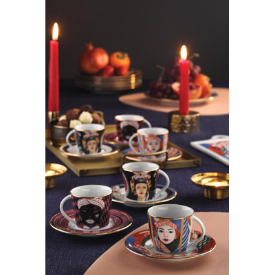 Porcelain Espresso Cup and Saucer