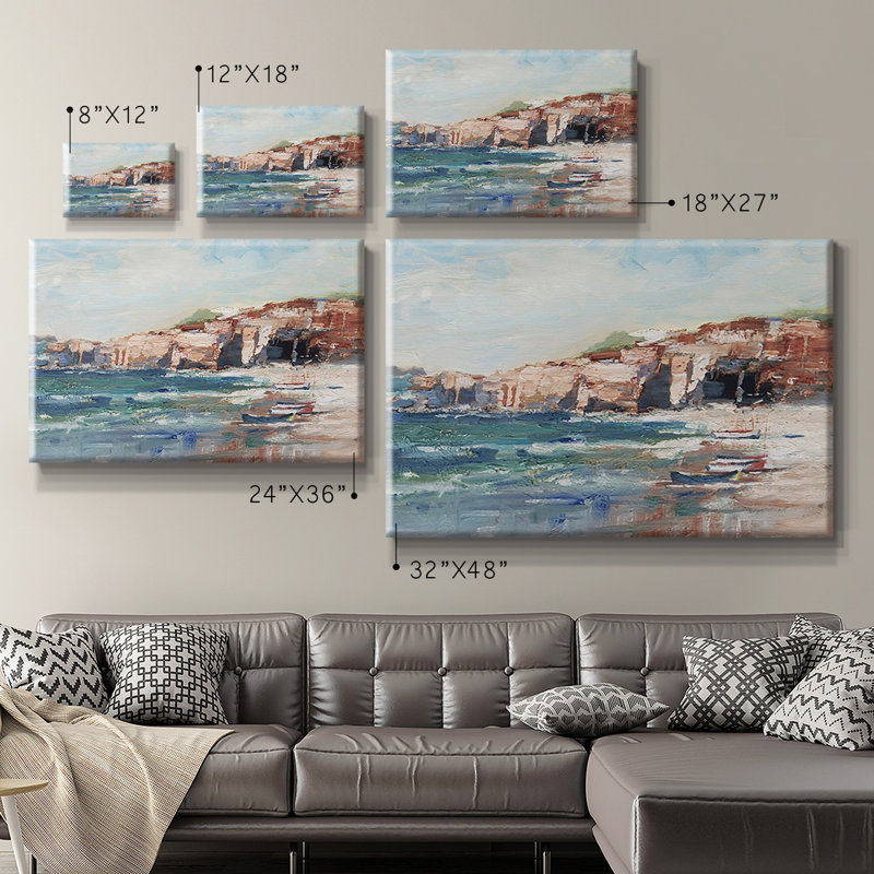 Toile tendue avec châssis Sea Cliff Study II - prête à être accrochée, H 8 po x l 12 po