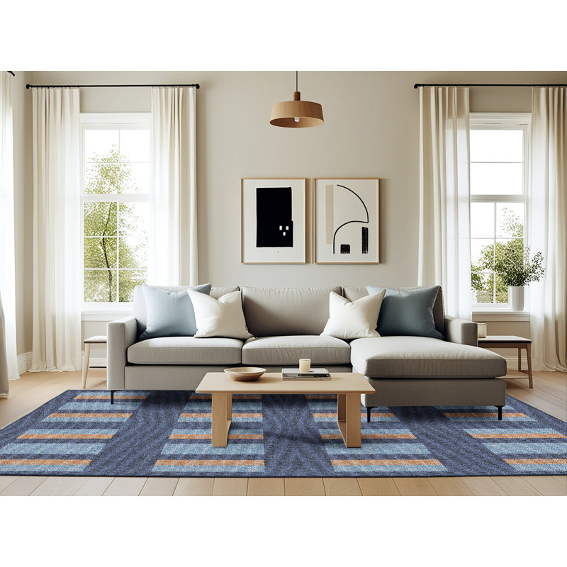 Tapis décoratif à motifs géométriques, Rectangle 6 pi x 9 pi