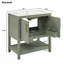 Meuble-lavabo de 30 pouces avec lavabo en céramique et rangement polyvalent - idéal pour les petites salles de bain-230596744