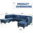 104.5" Wide Reversible Modular Living Room Seating Component Sectional with Ottoman-1495289784