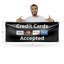 Enseigne de bannière de cartes de crédit acceptées 18 po x 48 po