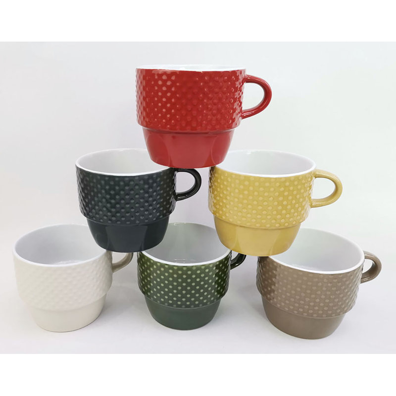 Ensemble de 6 tasses à café avec support