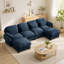 Repose-pieds en U en chenille pour canapé de salon à 4 places en tissu bleu-1850171635-1850171636