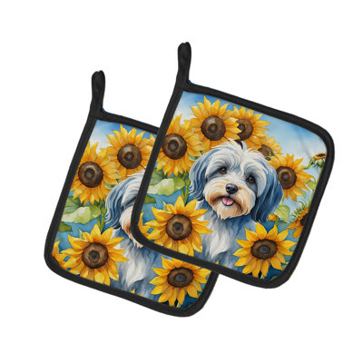 Ensemble de poignées en polyester Caroline's Treasures In Sunflowers