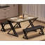 Ensemble de table de salle à manger avec 2 bancs rembourrés, ensemble de table de cuisine à pieds en forme de Z, coin-repas compact pour maison de campagne-1260460887