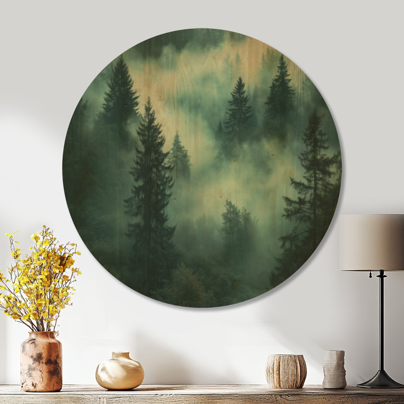 Grasser I - Nature, art mural rond en bois, Rond 36 po, Rond