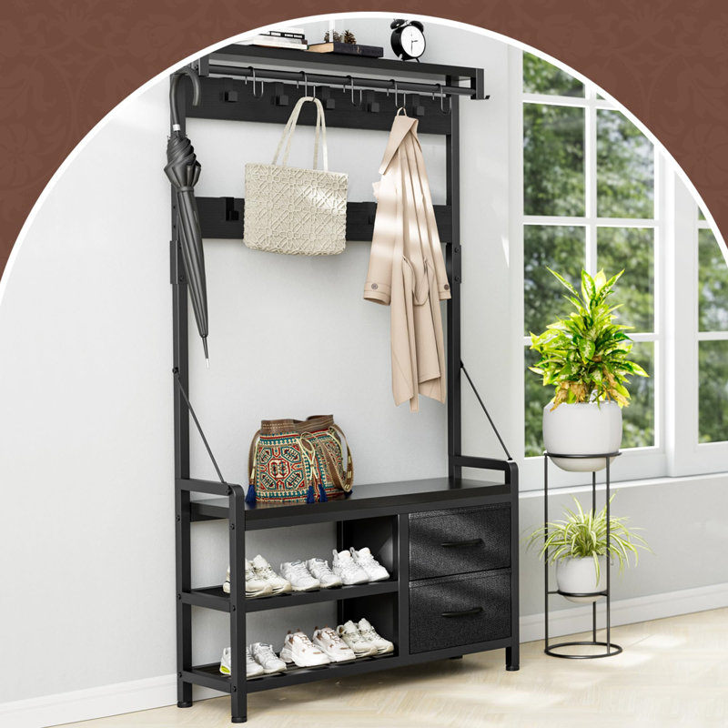 Azyria Hall Tree 80cm Wide, Black
