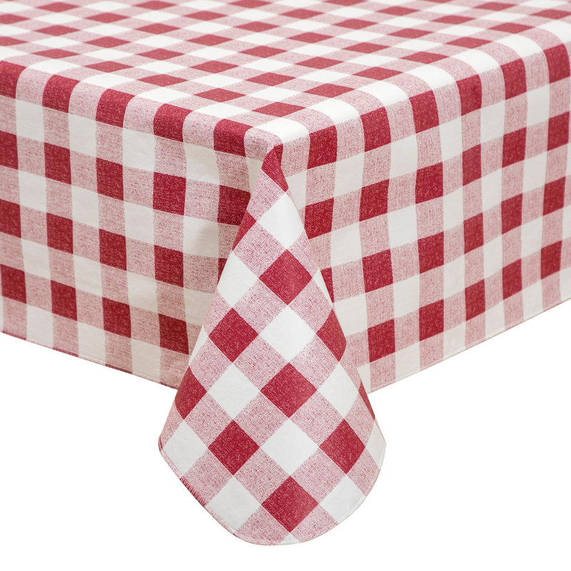 Nappe en vinyle à carreaux avec envers en flanelle, rouge, 132 x 178 cm