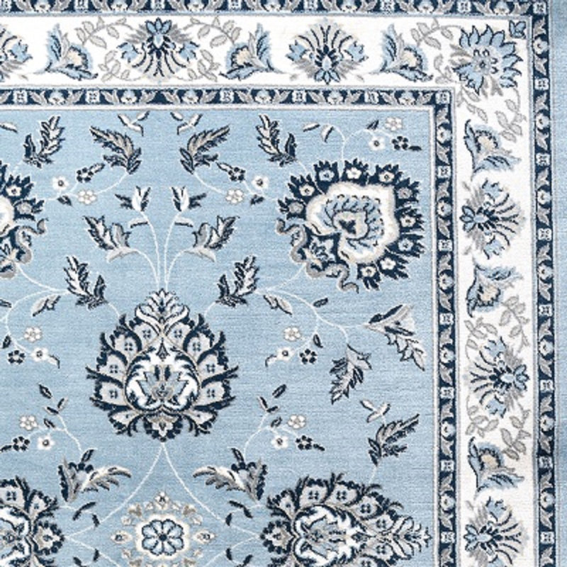 Yeghivart French Cottage Blue/Cream Rug, Rectangle 4' x 6'