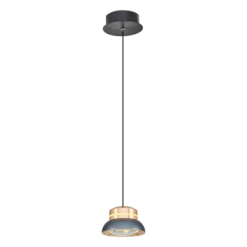 Stylish Grey Metal Chandelier, 4.3 in Diameter x 47.2 in Height | 12W Integrated LED, 3000K Warm White Light, 1200 Lm | Durable Acrylic Cap, Modern Lighting Fixture for Home & Office Décor