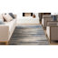 Tapis à rayures abstraites moderne gris / bleu foncé Louque-1652326686